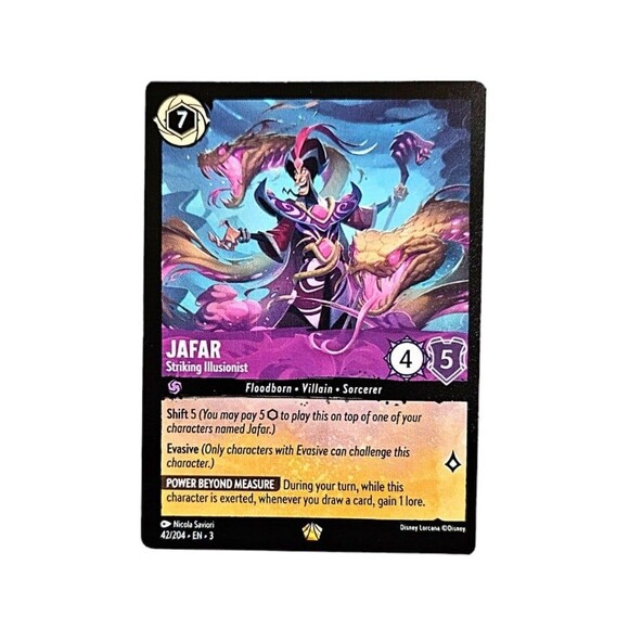 Disney Lorcana Jafar-Striking Illusionist Non-Foil #42/204 Legendary Card! - Picture 1 of 3